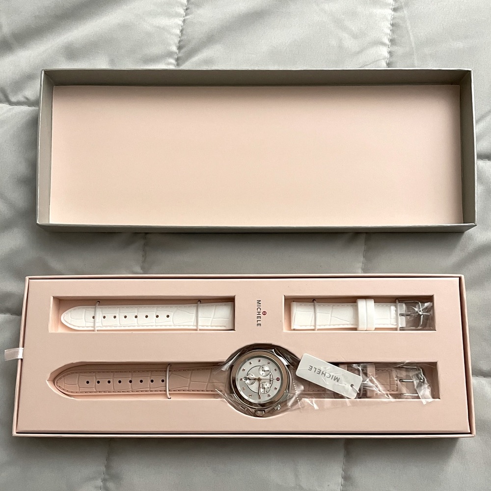 Michele Cape Chronograph Silicon Strap Watch